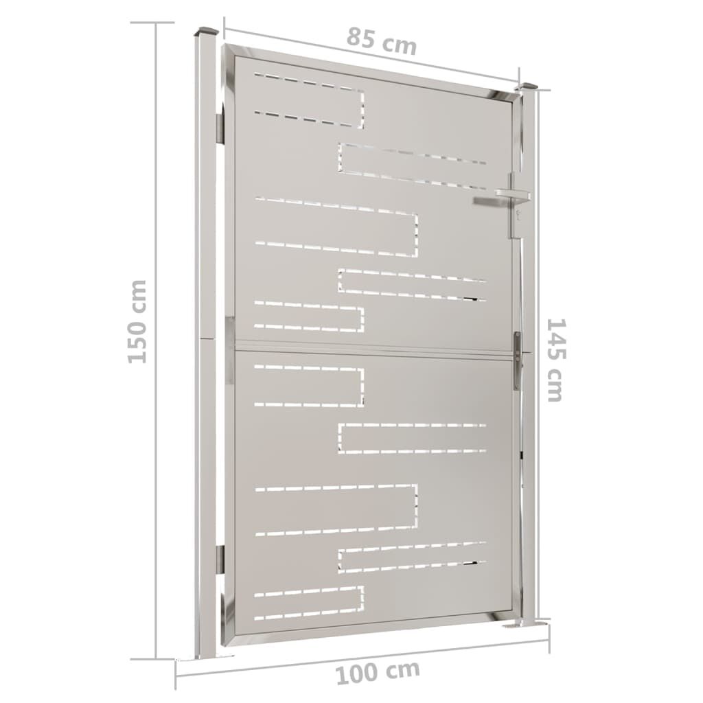 vidaXL Garden Gate 100x150 cm Stainless Steel