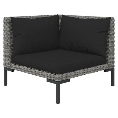 vidaXL 8 Piece Garden Lounge Set with Cushions Poly Rattan Dark Grey,  vidaXL 8 Piece Garden Lounge Set with Cushions Poly Rattan Dark Grey