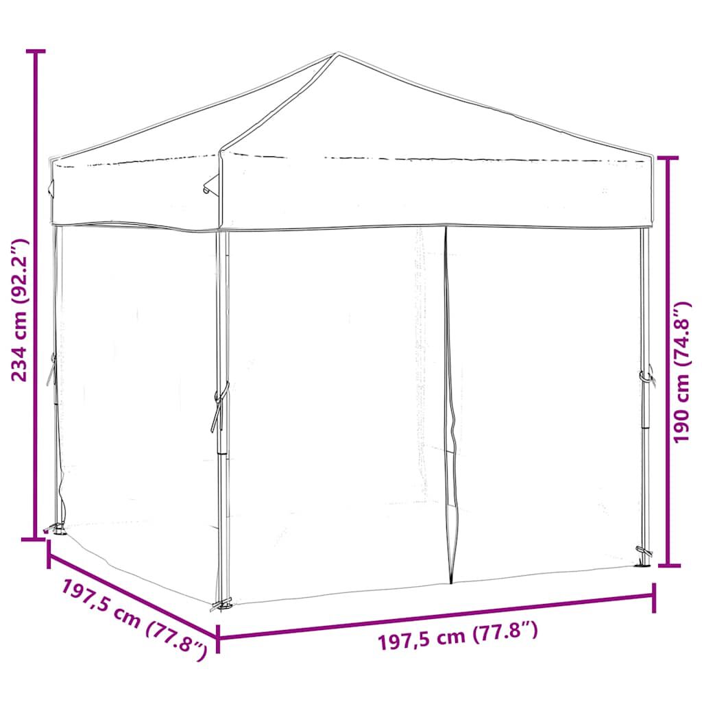 vidaXL Folding Party Tent with Sidewalls Anthracite 2x2 m