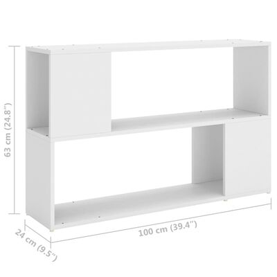 vidaXL Book Cabinet White 100x24x63 cm Engineered Wood, white vidaXL Book Cabinet White 100x24x63 cm Engineered Wood