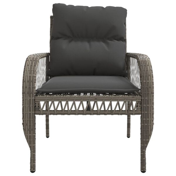 vidaXL 4 Piece Garden Sofa Set with Cushions Grey Poly Rattan