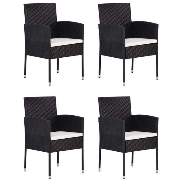 vidaXL 5 Piece Garden Dining Set Black