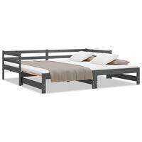 vidaXL Pull-out Day Bed without Mattress Grey 2x(90x200)cm, grey vidaXL Pull-out Day Bed without Mattress Grey 2x(90x200)cm