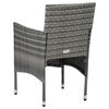 vidaXL 3 Piece Garden Dining Set Grey Poly Rattan and Acacia Wood