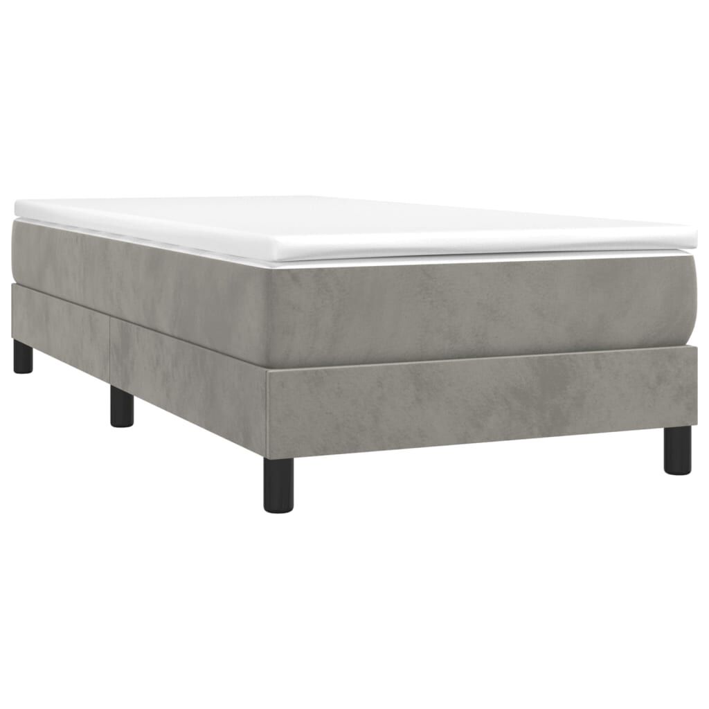 vidaXL Bed Frame without Mattress Light Grey 90x200 cm Velvet
