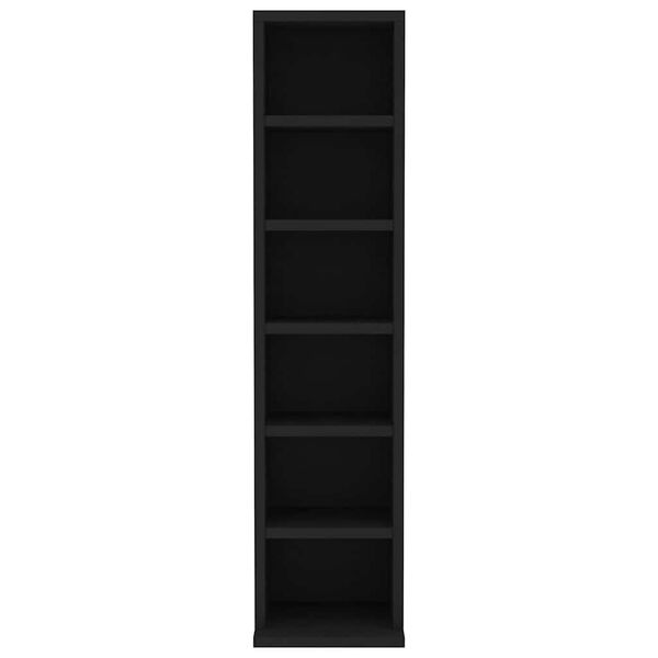 vidaXL CD Cabinet Black 21x20x88 cm Engineered Wood