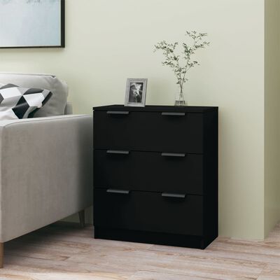 vidaXL Sideboard Black 60x30x70 cm Engineered Wood, black vidaXL Sideboard Black 60x30x70 cm Engineered Wood