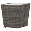 vidaXL 3 Piece Bistro Set Poly Rattan and Tempered Glass Grey