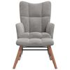 vidaXL Rocking Chair with a Stool Light Grey Velvet