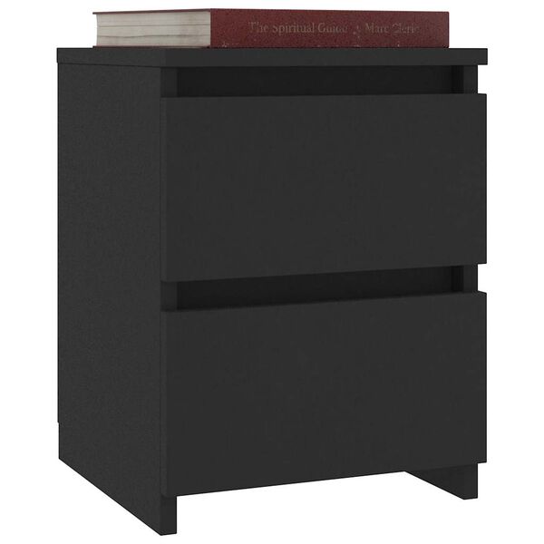vidaXL Bedside Cabinets 2 pcs Black 30x30x40 cm Engineered Wood