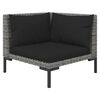 vidaXL 8 Piece Garden Lounge Set with Cushions Poly Rattan Dark Grey