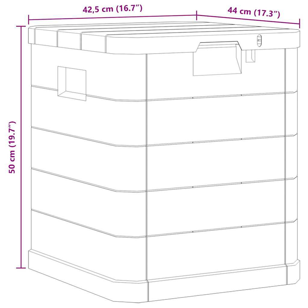 vidaXL Garden Storage Box 90 L Brown
