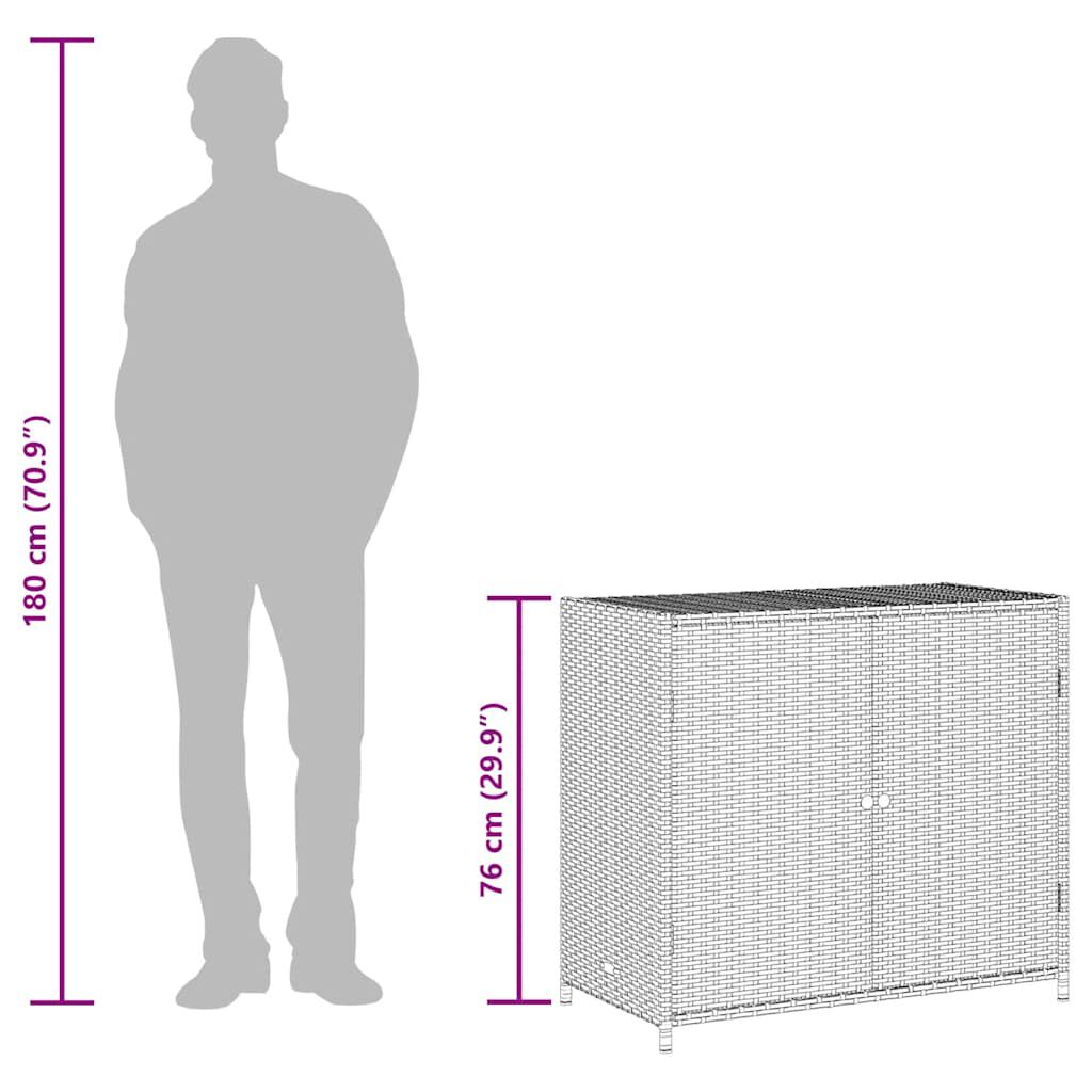 vidaXL Garden Storage Cabinet Grey 83x45x76 cm Poly Rattan