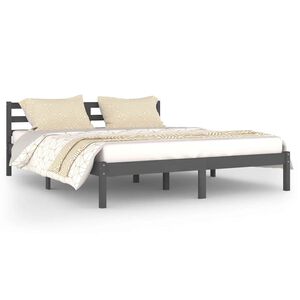 vidaXL Day Bed | Grey | Solid pine wood | King