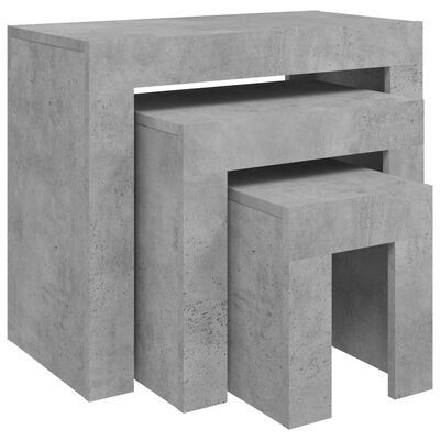 vidaXL Nesting Coffee Tables 3 pcs Concrete Grey Engineered Wood, concrete grey vidaXL Nesting Coffee Tables 3 pcs Concrete Grey Engineered Wood