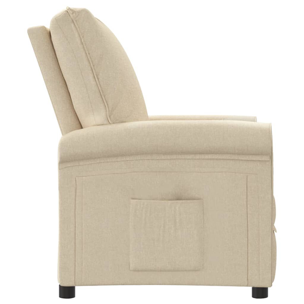 vidaXL Recliner Chair Cream Fabric