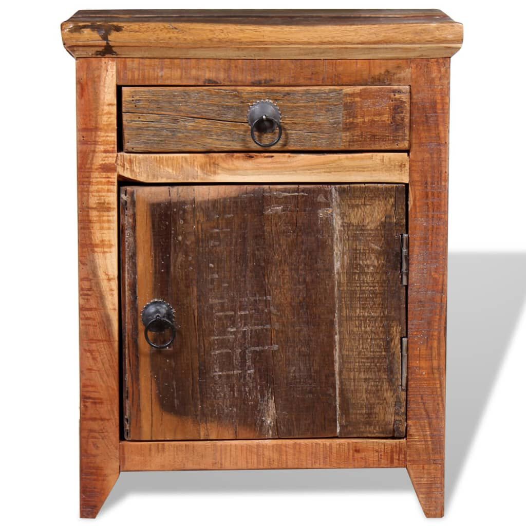 vidaXL Nightstand Solid Acacia Reclaimed Wood