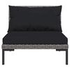 vidaXL Garden Sofas 3pcs with Cushions Half Round Poly Rattan
