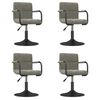 vidaXL Swivel Dining Chairs 4 pcs Light Grey Velvet