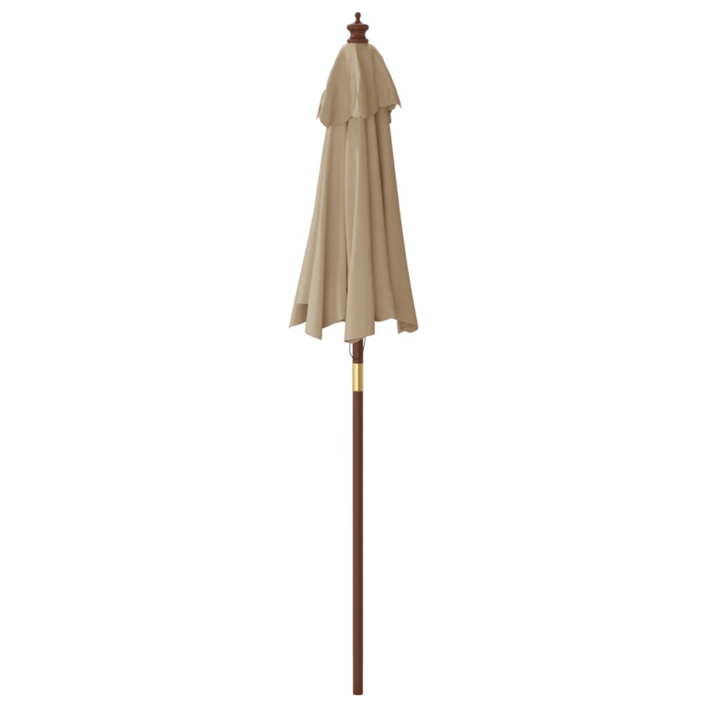 vidaXL Garden Parasol with Wooden Pole Taupe 196x231 cm