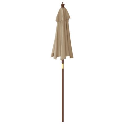 vidaXL Garden Parasol with Wooden Pole Taupe 196x231 cm, taupe vidaXL Garden Parasol with Wooden Pole Taupe 196x231 cm