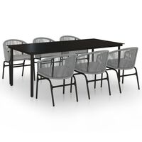 vidaXL 7 Piece Garden Dining Set Grey