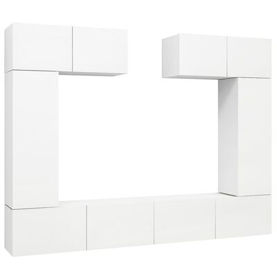 vidaXL 6 Piece TV Cabinet Set White Engineered Wood