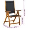 vidaXL 5 Piece Garden Dining Set Solid Wood Acacia and Textilene