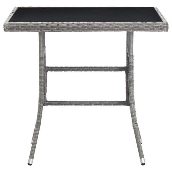 vidaXL Garden Table Grey 80x80x74 cm Poly Rattan