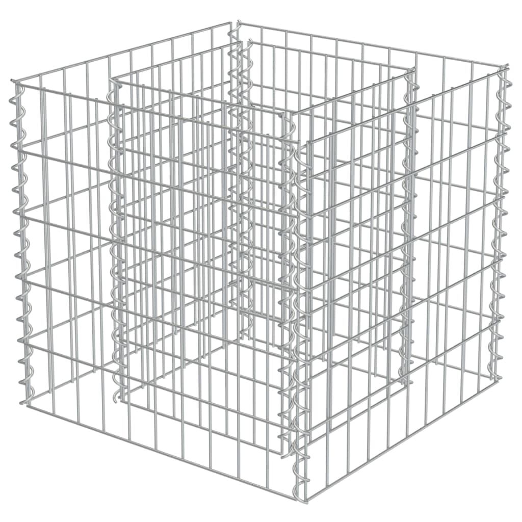 vidaXL Gabion Raised Bed Galvanised Steel 50x50x50 cm