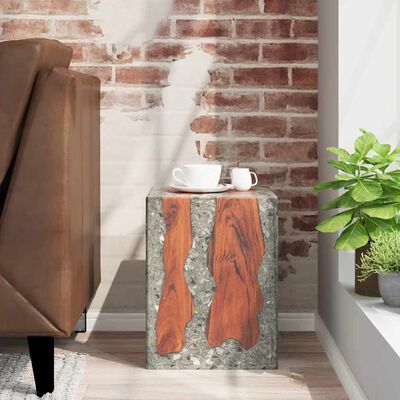 vidaXL Stool Solid Teak Wood and Resin,  vidaXL Stool Solid Teak Wood and Resin