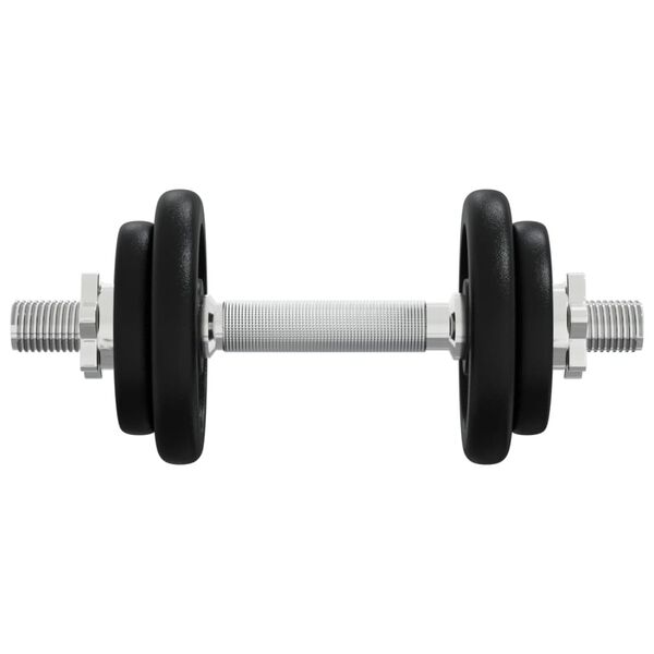 vidaXL Dumbbell with Plates Set 40 kg Cast Iron & Chrome Plated Steel