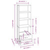 vidaXL Highboard HAMAR White 60x35x180 cm Solid Wood Pine