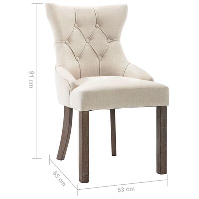 vidaXL Dining Chairs 6 pcs Beige Fabric, beige vidaXL Dining Chairs 6 pcs Beige Fabric