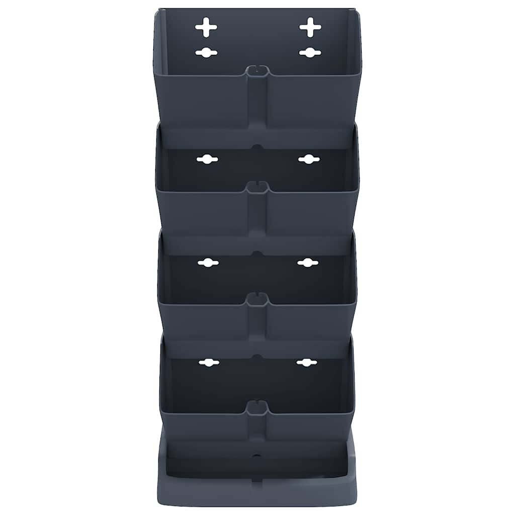 vidaXL Vertical Garden Plant Set 4 pcs Anthracite Polypropylene