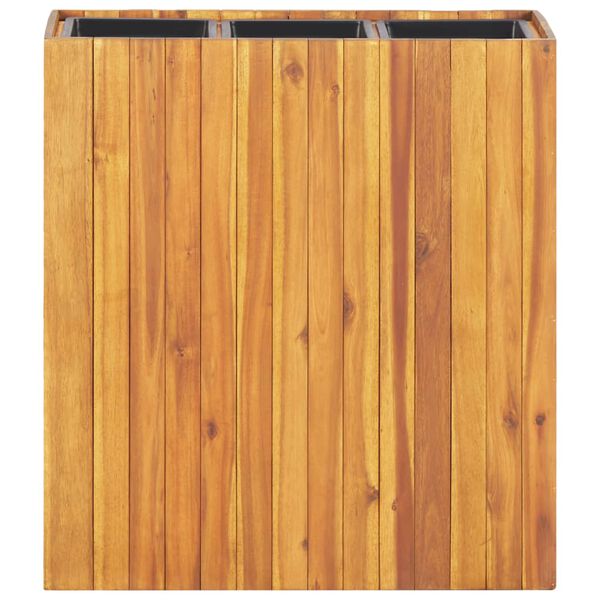 vidaXL Garden Raised Bed with 3 Pots Solid Acacia Wood