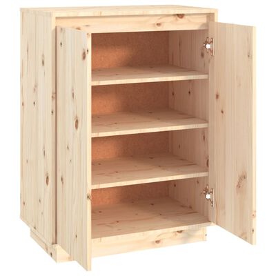 vidaXL Shoe Cabinet 60x35x80 cm Solid Wood Pine, natural vidaXL Shoe Cabinet 60x35x80 cm Solid Wood Pine