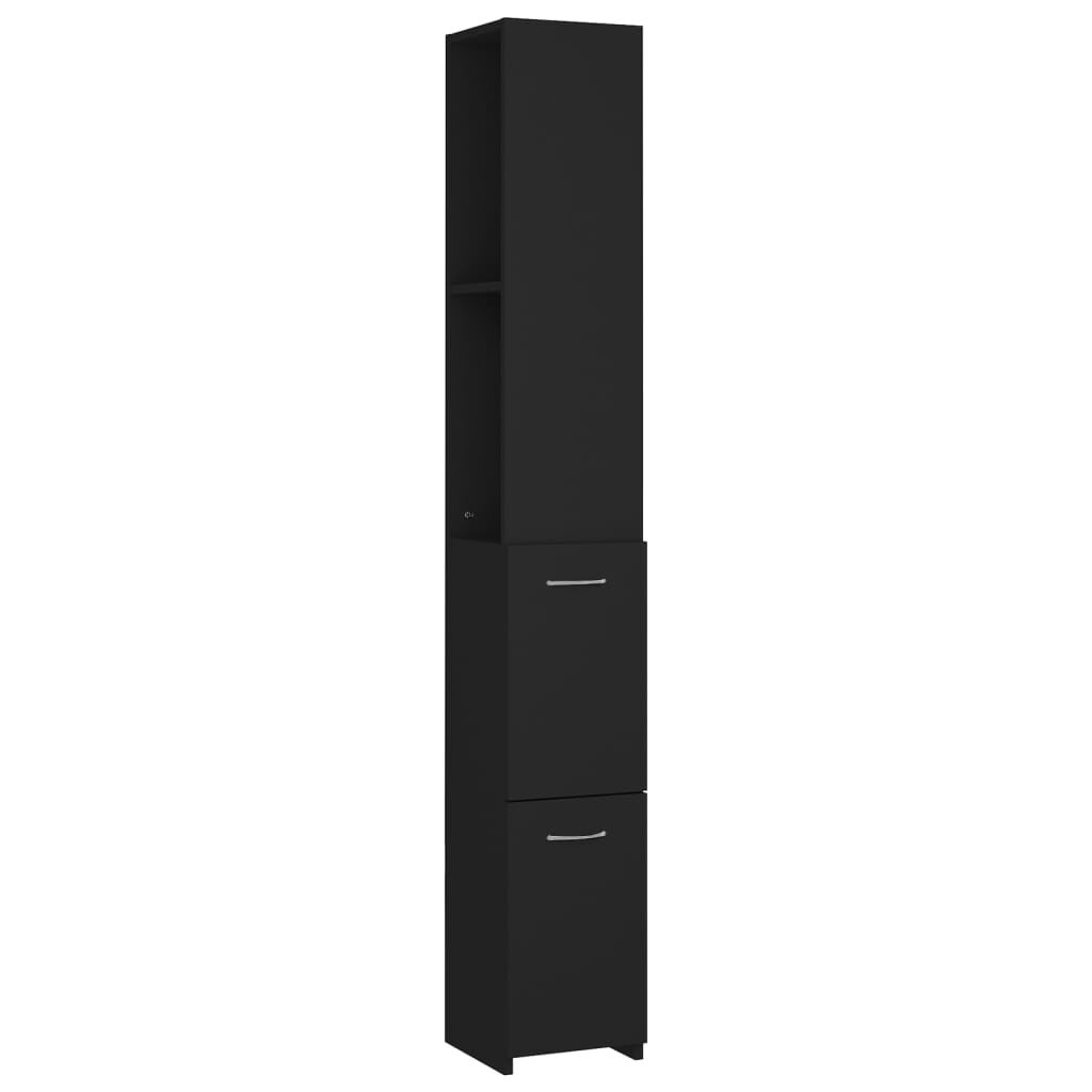 vidaXL Bathroom Cabinet Black 25x26.5x170 cm Engineered Wood