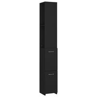 vidaXL Bathroom Cabinet Black 25x26.5x170 cm Engineered Wood