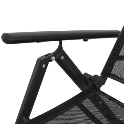vidaXL Folding Sun Lounger Aluminium Black,  vidaXL Folding Sun Lounger Aluminium Black