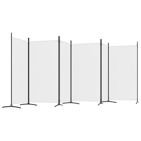 vidaXL 6-Panel Room Divider White 520x180 cm Fabric