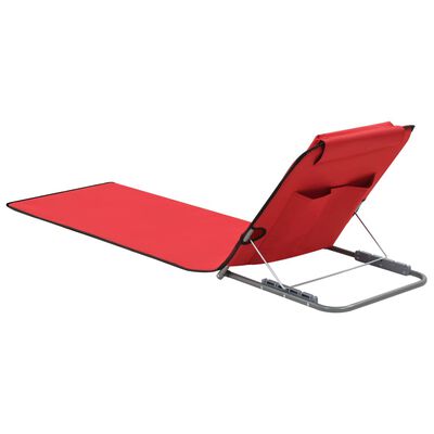 vidaXL Folding Beach Mats 2 pcs Steel and Fabric Red