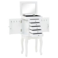 vidaXL Free Standing Jewelery Cabinet White,  vidaXL Free Standing Jewelery Cabinet White