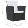 vidaXL 16 Piece Garden Lounge Set with Cushions Poly Rattan Black