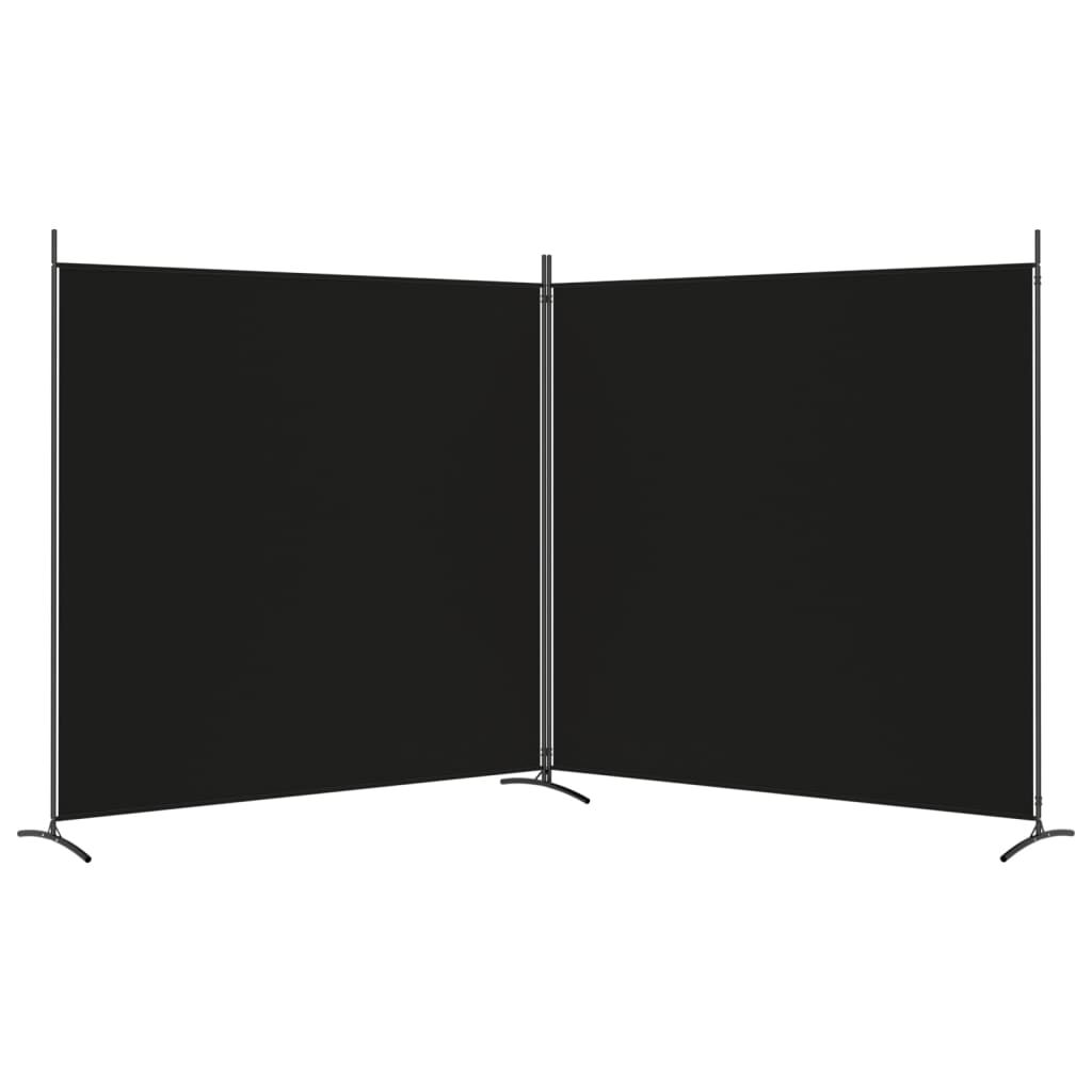 vidaXL 2-Panel Room Divider Black 348x180 cm Fabric
