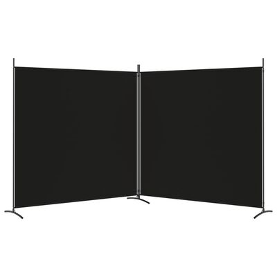 vidaXL 2-Panel Room Divider Black 348x180 cm Fabric, black vidaXL 2-Panel Room Divider Black 348x180 cm Fabric