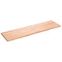 vidaXL Table Top Light Brown 180x50x(2-4) cm Treated Solid Wood Oak