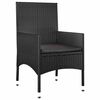 vidaXL 4 Piece Garden Lounge Set with Cushions Black Poly Rattan