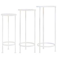 vidaXL Plant Stand Set 3 Pieces Vintage Style Metal Antique White,  vidaXL Plant Stand Set 3 Pieces Vintage Style Metal Antique White