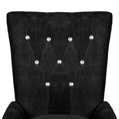 vidaXL Armchair Black Velvet, black vidaXL Armchair Black Velvet